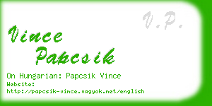 vince papcsik business card